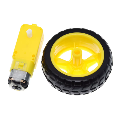 Rubber Wheel + DC TT Motor Set For Robot Car