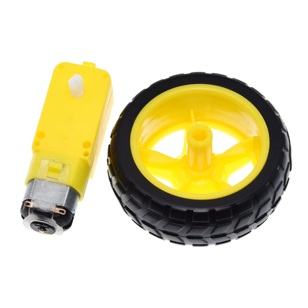 Rubber Wheel + DC TT Motor Set For Robot Car
